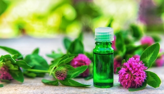 Bottle of Rhodiola Rosea with vibrant green leaves.