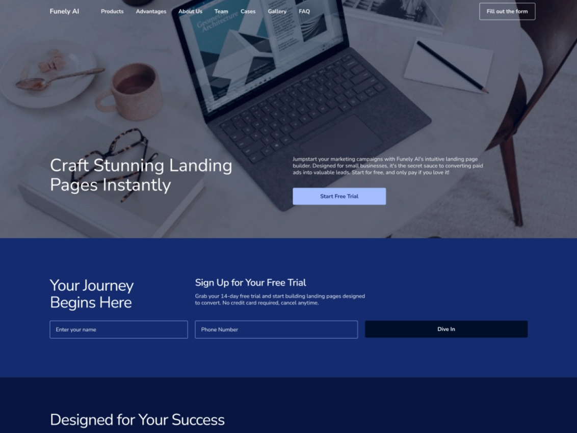landing page gallery