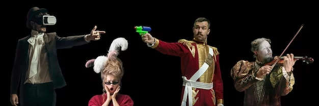 Actors performing in costume within an elaborately designed escape room set, demonstrating the storytelling aspect.